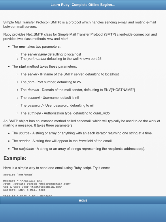Learn Ruby Programming Free iPad screenshot