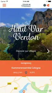 Tour in Provence, the Haut-Var Verdon app screenshot #1 for iPhone