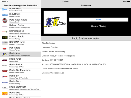 Screenshot #5 pour Bosnia and Herzegovina Radio Live (Босна и Херцеговина, Bosnian, bosanski, босански)