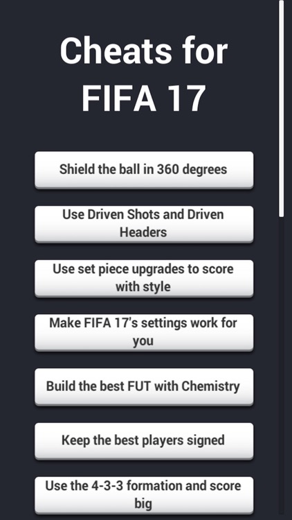 Cheats for FIFA 17
