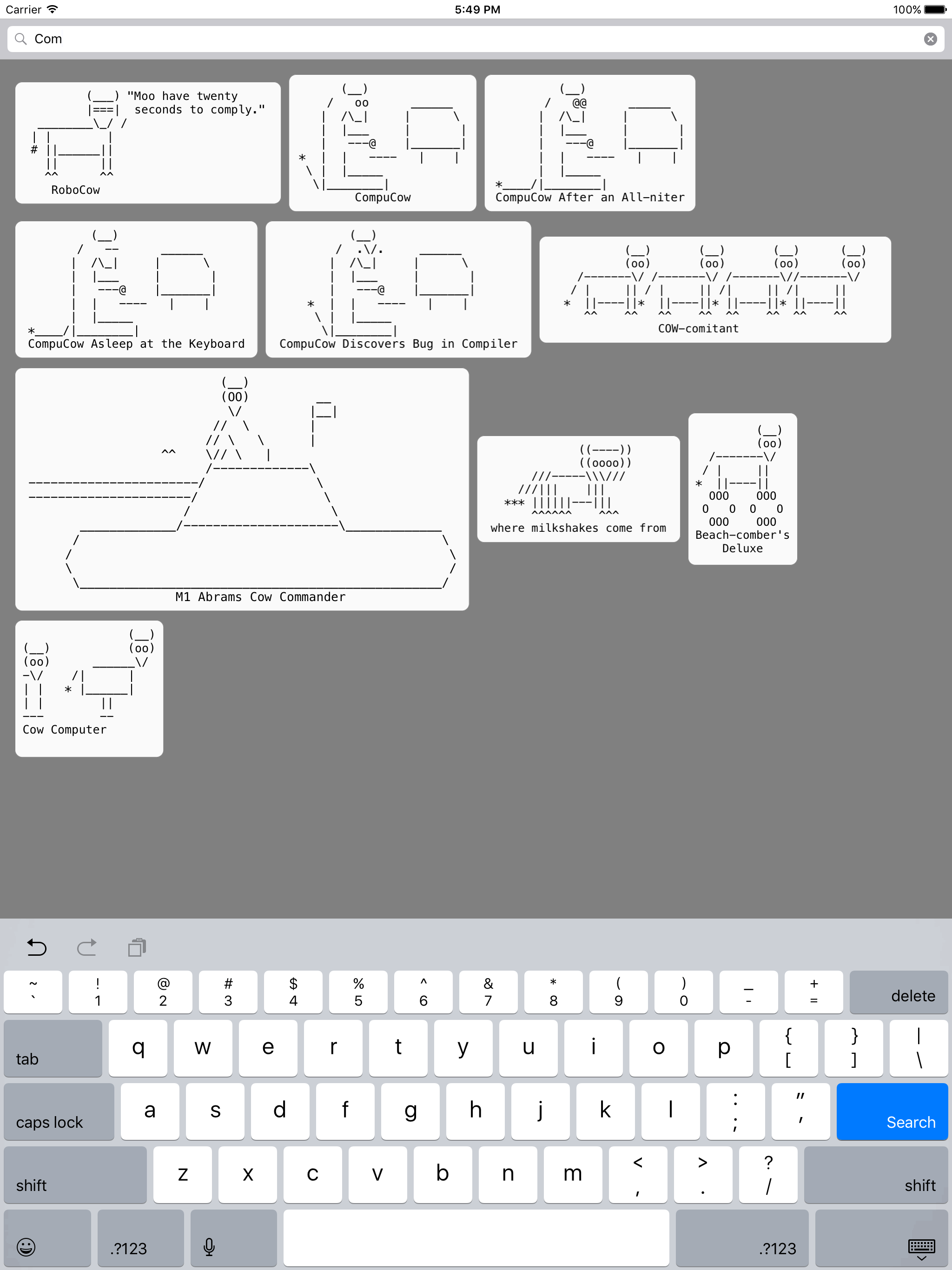 ASCII Cows