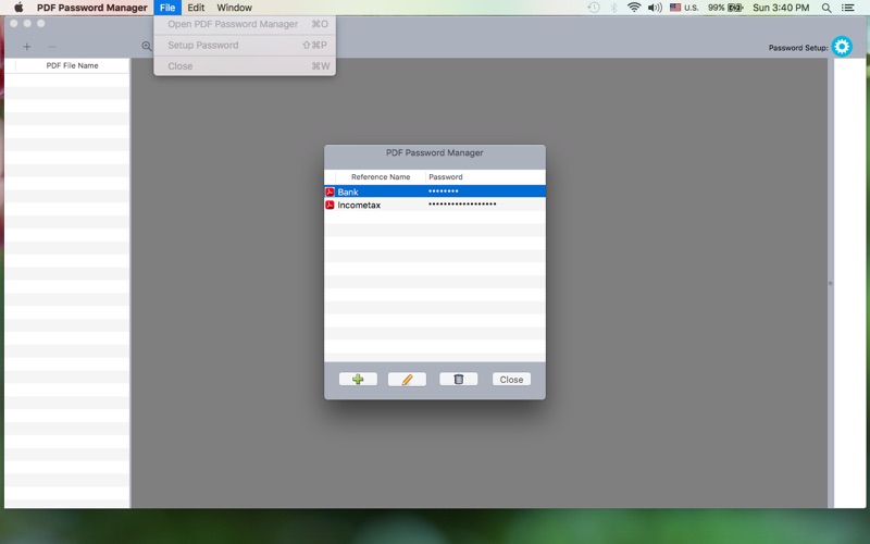 Screenshot #1 pour PDF Password Manager