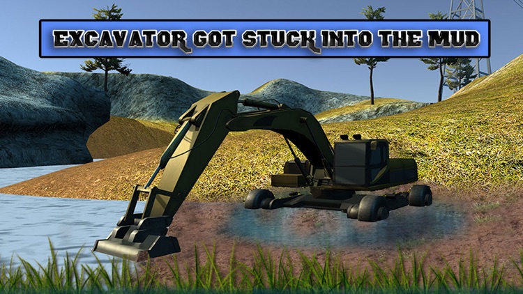 Stuck Excavator: Crane Rescue