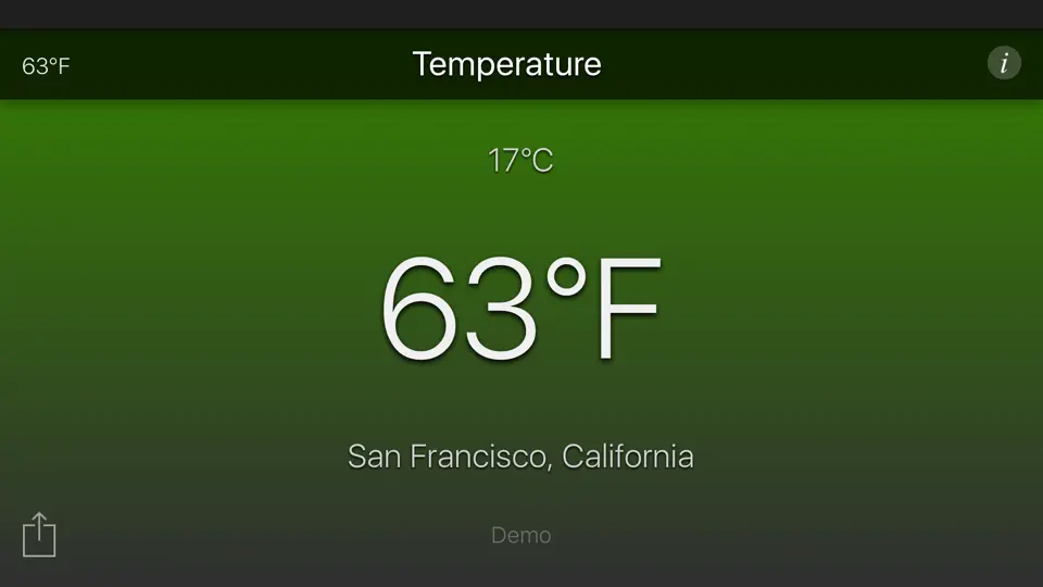 Screenshot von Temperatur auf dem iPhone 5