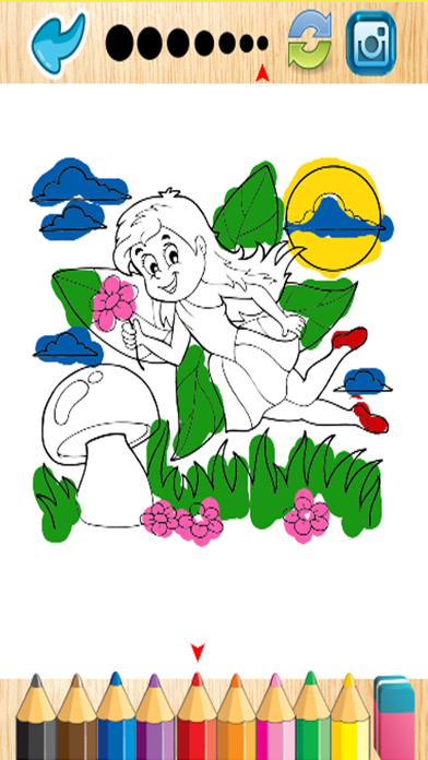 Princess Coloring Pages Fairy Tail Coloring Book iPhone screenshot
