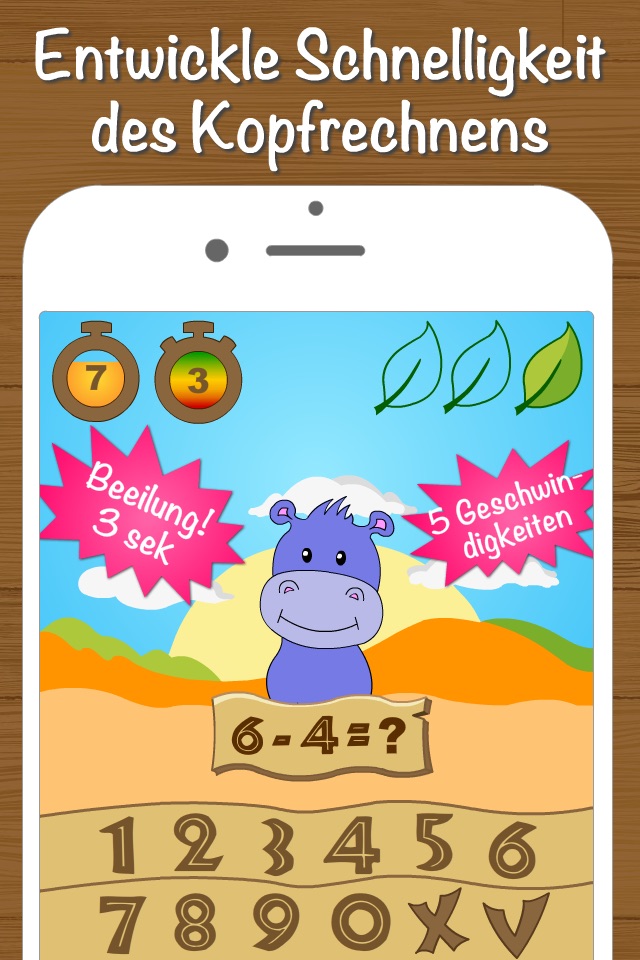 Safari Math Free - Addition and Subtraction game for kids screenshot 4