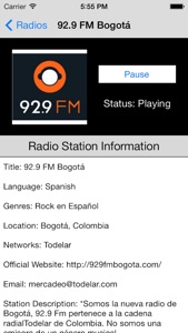 Colombia Radio Live Player (Bogotá / español) screenshot #5 for iPhone