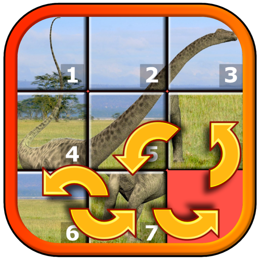 Kids Dinosaur Rex Slide Puzzle 15 Mystic squares app icon