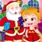 Baby Hazel is preparing to celebrate her first Christmas by decorating the house and wrapping presents