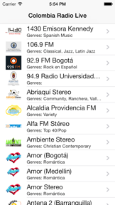 Colombia Radio Live Player (Bogotá / español) screenshot