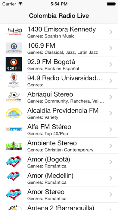 Screenshot #1 pour Colombia Radio Live Player (Bogotá / español)
