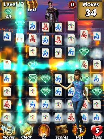 Screenshot #4 pour Mahjong Match Adventure World: tuiles anciennes Swipe & Switch bonbons chinois de recueillir tous les bijoux de diamants!