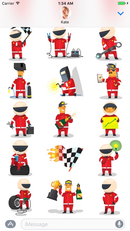 Racer stickers for iMessage