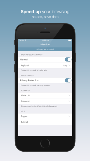 ‎Silentium — Privacy and Ad Blocker for faster browsing Screenshot