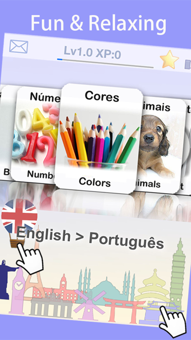 Learn Brazilian Portuguese Vocabulary FlashCards iPhone screenshot 1 - Education app