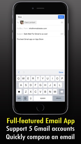 Safe Mail for Gmail Free : secure and easy email mobile app with Touch ID to access multiple Gmail and Google Apps inbox accountsのおすすめ画像4