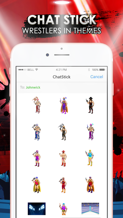 Screenshot #1 pour Wrestlers Emoji Stickers Keyboard Themes ChatStick