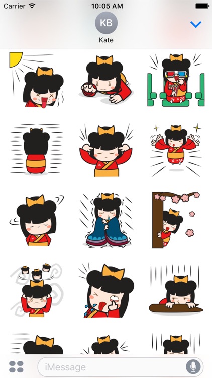 Kimi kawaii japanese doll for iMessage Sticker