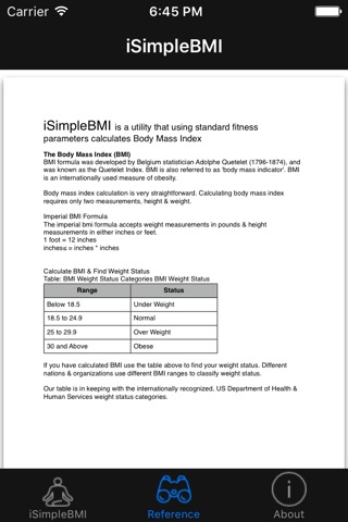 iSimpleBMI screenshot 2