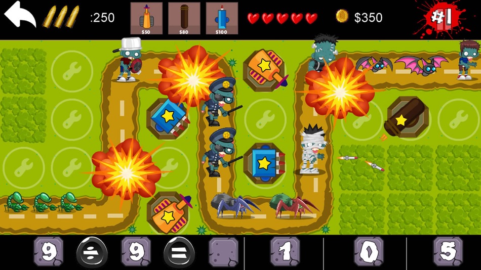 #2. Math Vs Zombies Tower Defense (iOS) 由: Kok Leong Tan