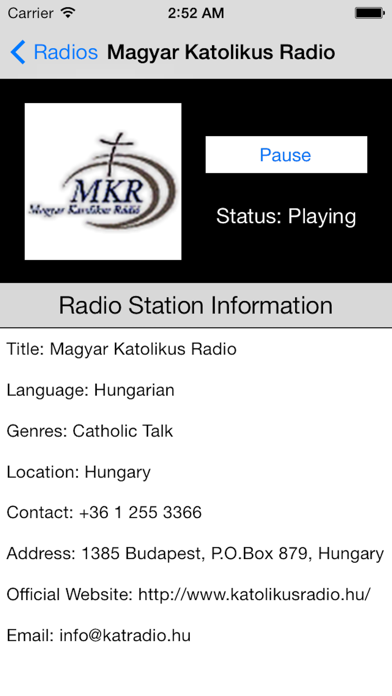 Screenshot #2 pour Hungary Radio Live Player (Magyarország rádió)