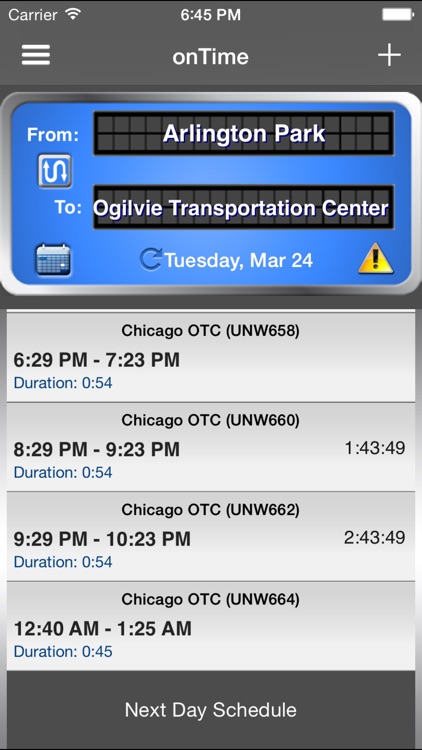 onTime : Metra (FREE)