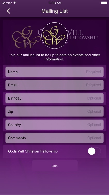 Gods Will Christian Fellowship