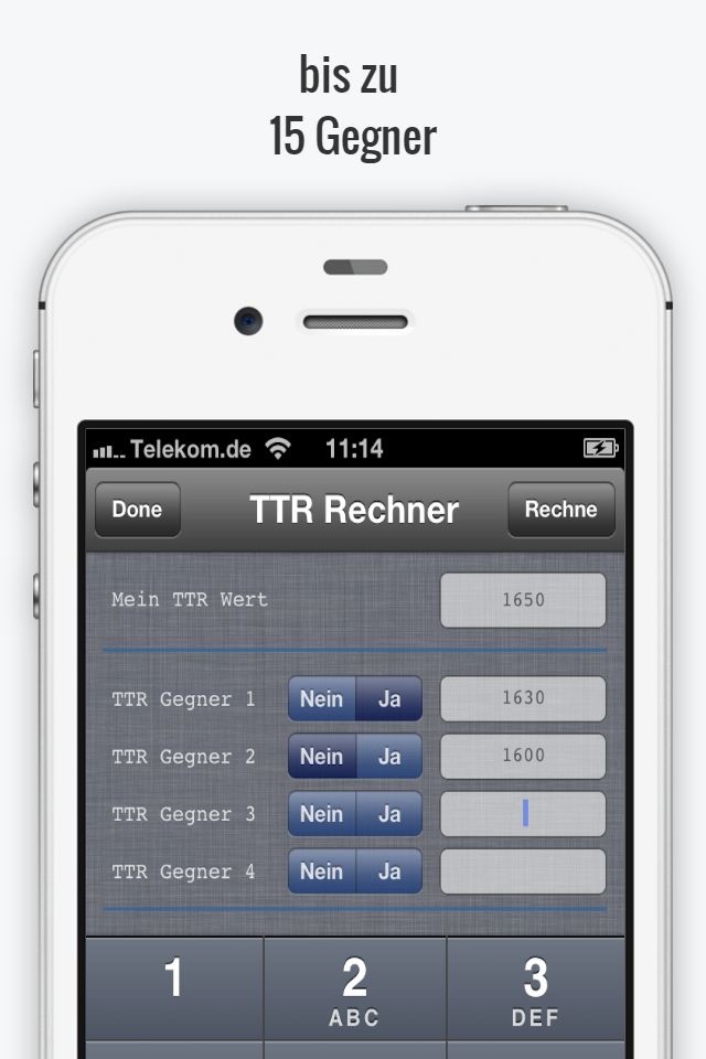 TTR Rechner Tischtennis screenshot 2