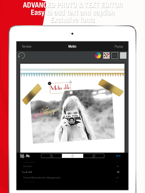 ŞipŞak Fotoğraf Efektleri Etiketleri Düzenlemeler iPad screenshot