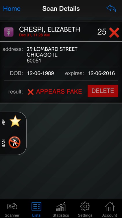 Bar & Club Stats ID Scanner
