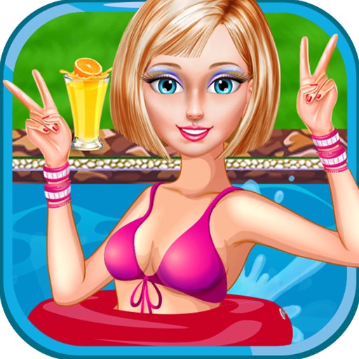 Crazy Girls Pool Party Splash Icon