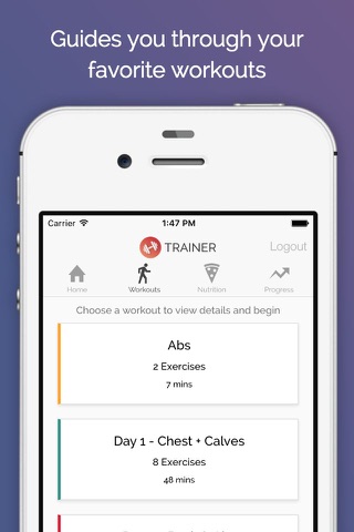 Trainer - Workout & Nutrition screenshot 2