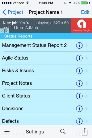 Project Status screenshot 2