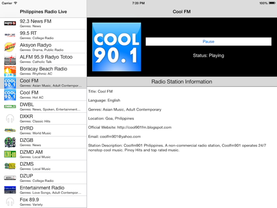 Philippines Radio Live Player (Manila / Filipino / Pilipino / Tagalog / Pinoy / Pilipinas radyo) iPad screenshot