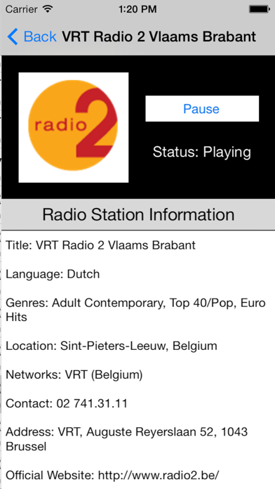 Screenshot #2 pour Belgium Radio Live Player: België/Belgique/Belgien
