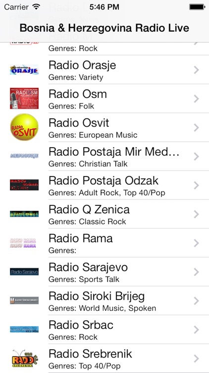 Bosnia and Herzegovina Radio Live (Босна и Херцеговина, Bosnian, bosanski, босански)