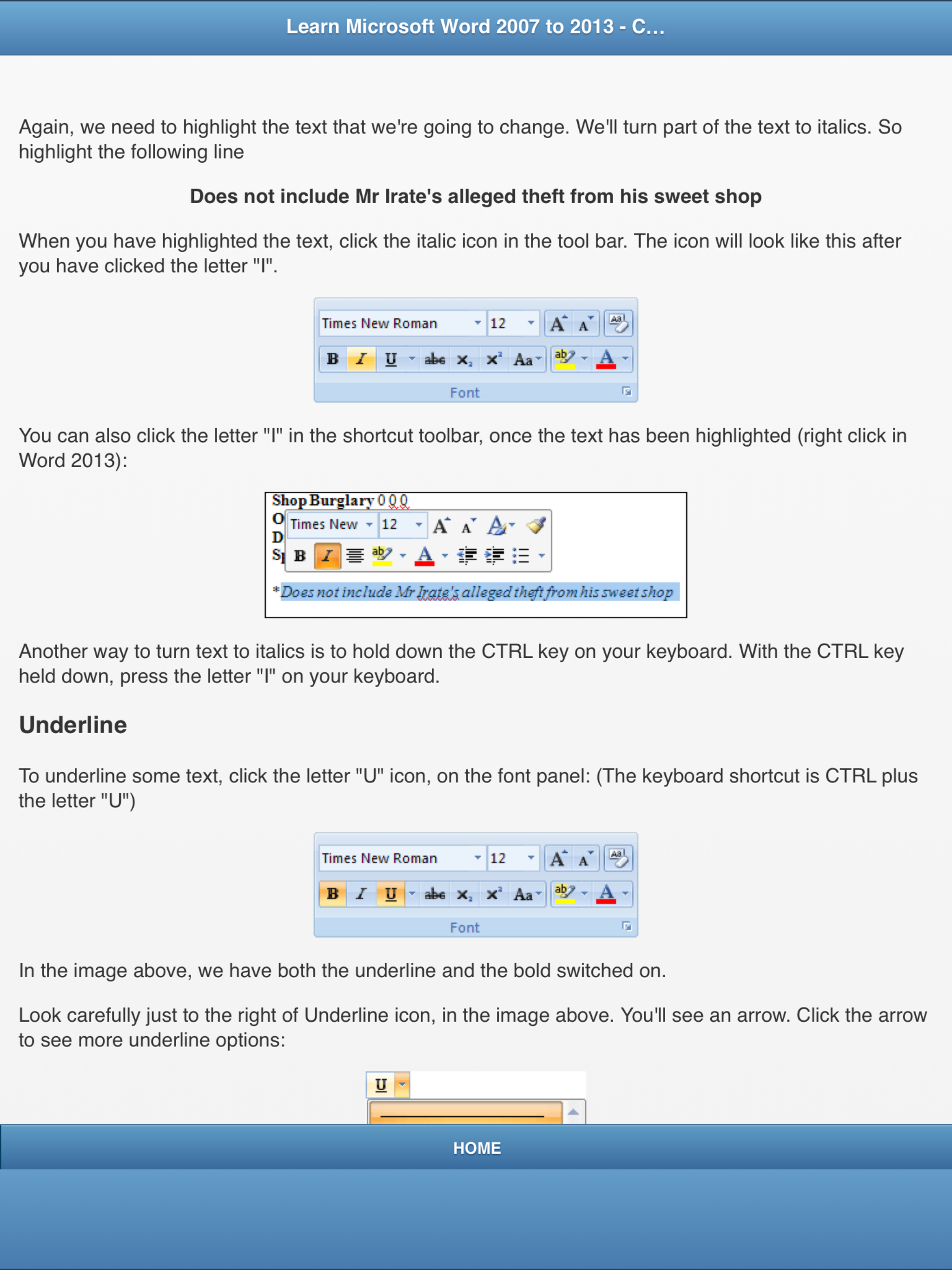 Learn MS Word Free Offline