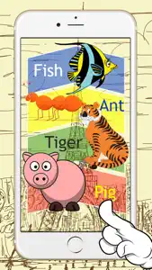 Animal Spelling Words Drag And Drop Puzzle Flash Card Games For Toddlers ( 2,3,4,5 and 6 Years Old ) screenshot #3 for iPhone