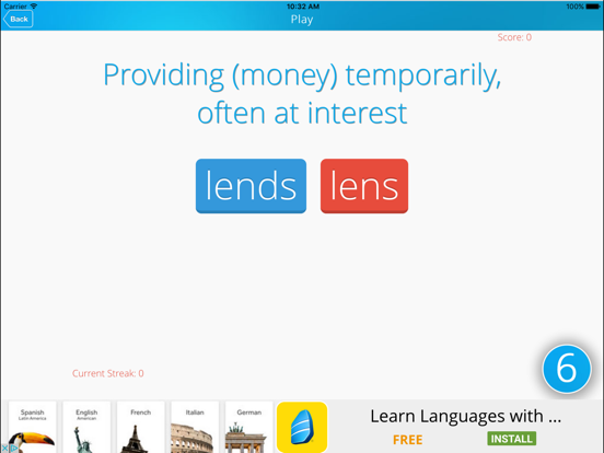 Homophones: The Game iPad screenshot
