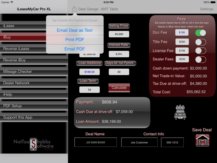 iLeaseMyCar Pro XL Lease and Loan Calculator screenshot-4