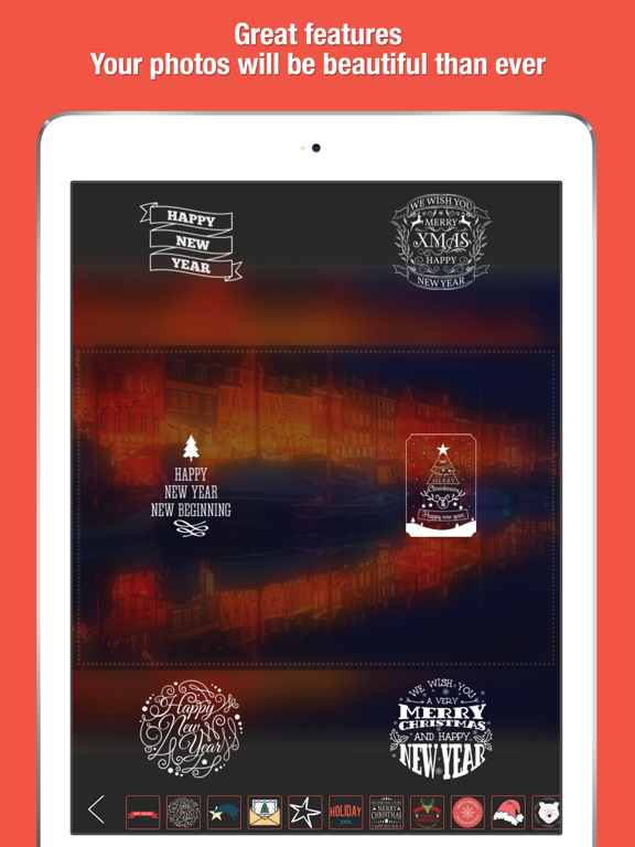 XmasPicFrames – Christmas & New Year Photo Frames iPad screenshot 3 - Photo & Video app