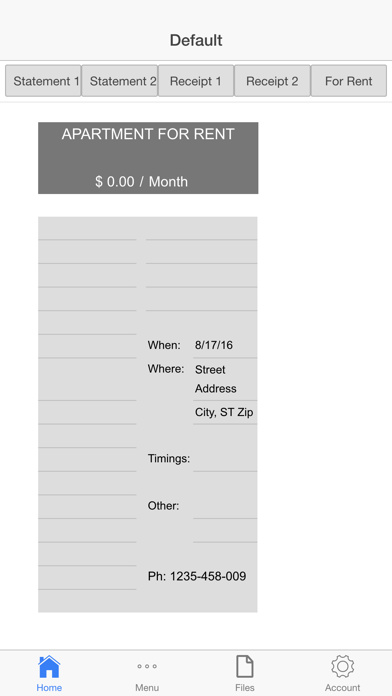 Rental Invoice Screenshot