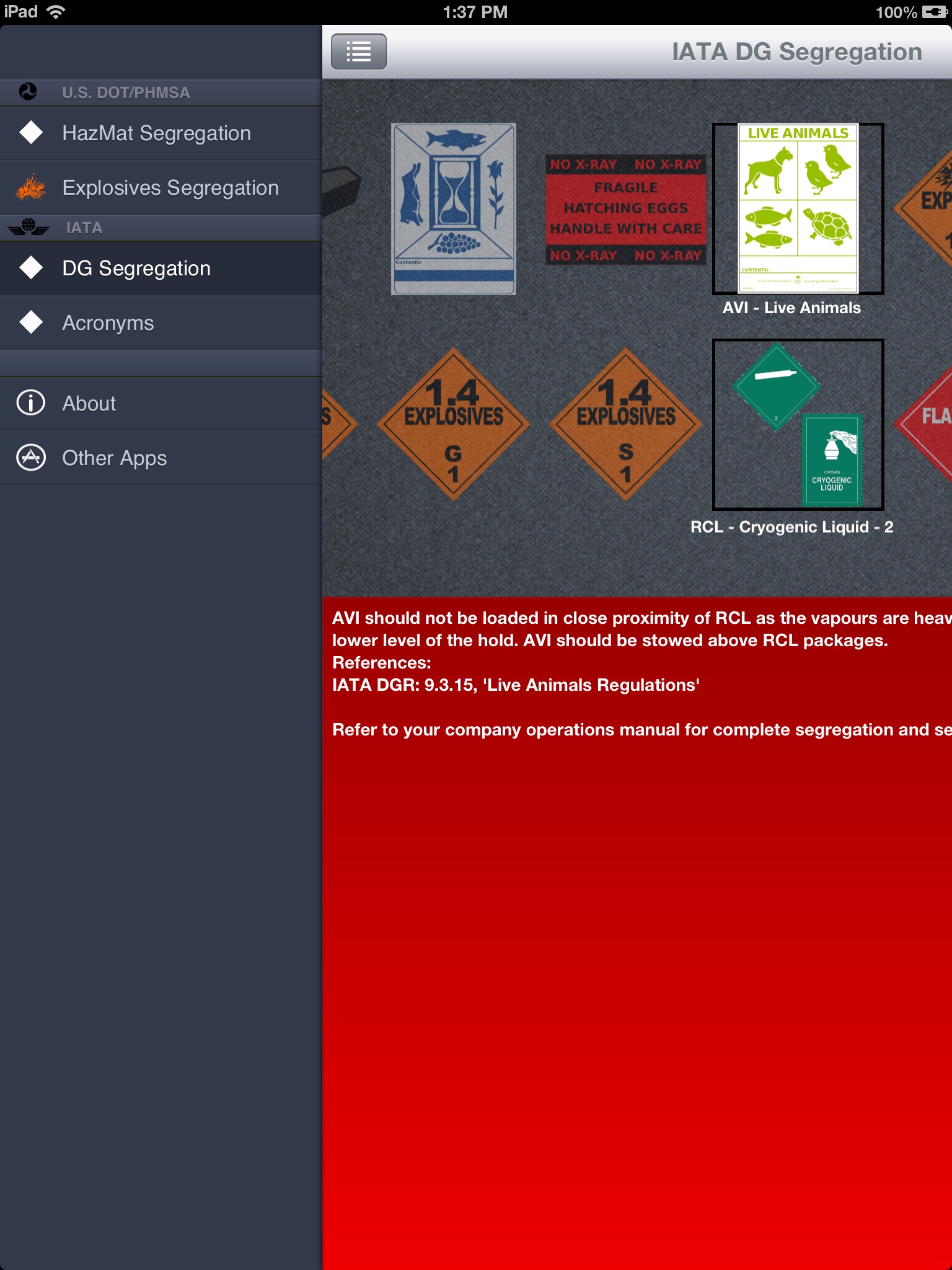 Hazmat Load  Segregation Guide screenshot 2