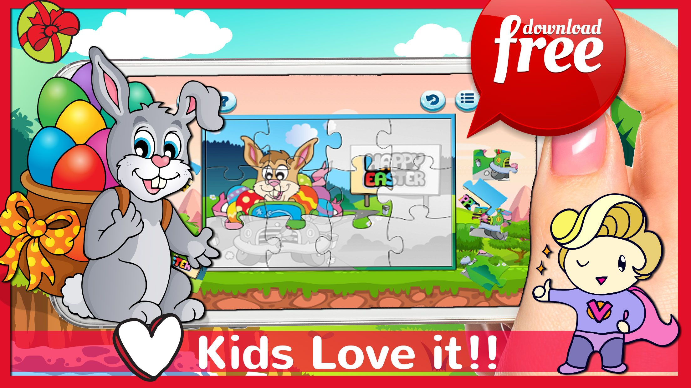 Happy Easter Jigsaw Puzzles HD Games Free For Kids screenshot 5