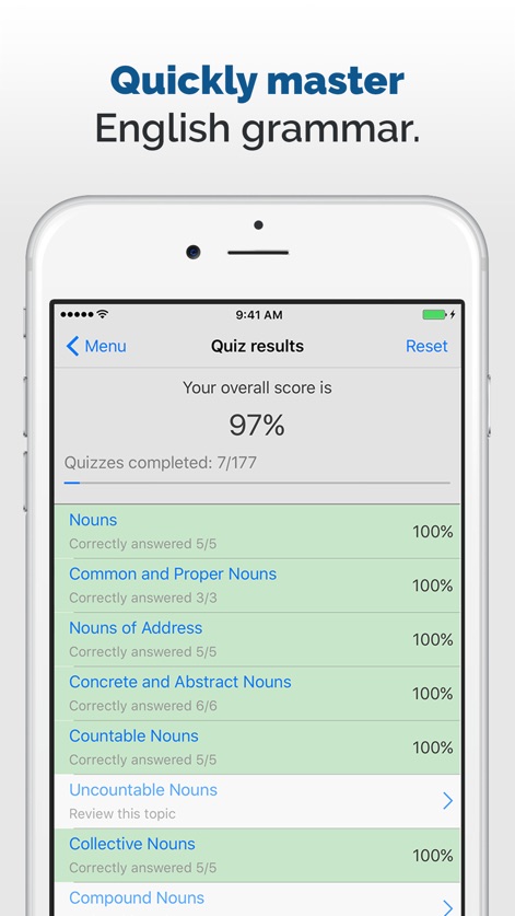 Complete English Grammar Rules - english-grammar-app-quiz-results