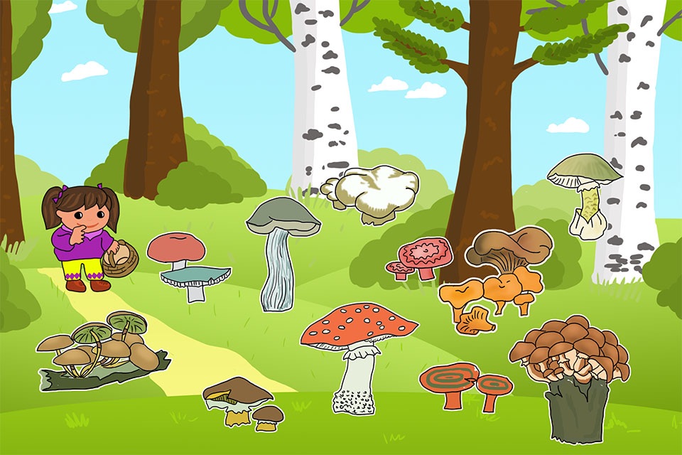 study fruits, vegetables and mushrooms - cognitive and educational games for preschoolers and toddlers from 3+ with English and Russian voice-over. screenshot 3