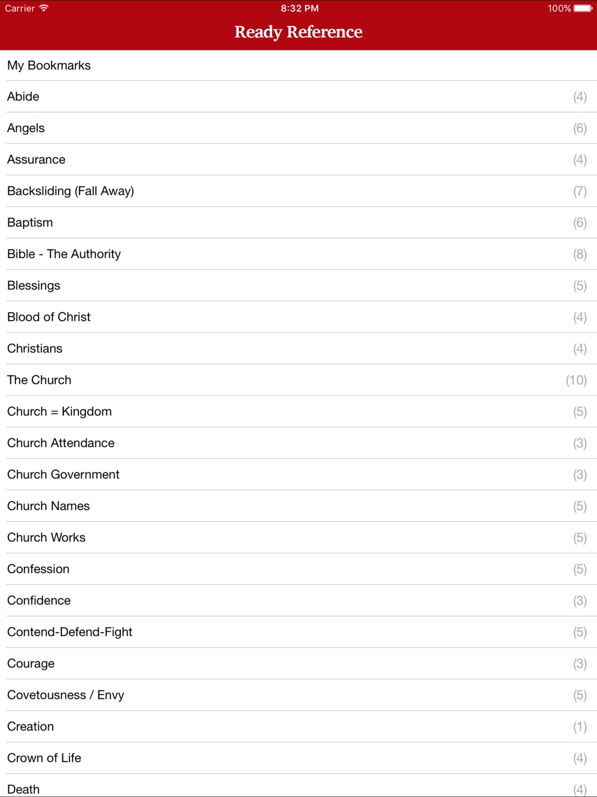 Ready Reference ipad screenshot 2
