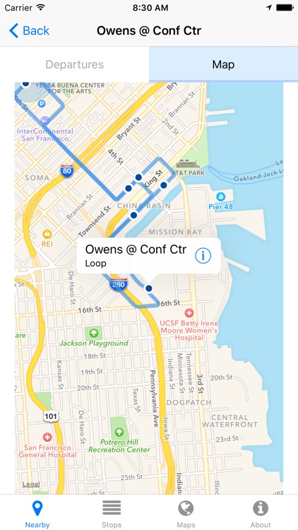 Mission Bay TMA Now - Real-time Transit Arrivals