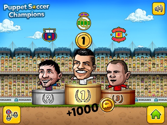 Игра Puppet Soccer Champions — футбольная лига большеголовых кукол звездных игроков