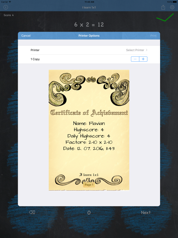 I learn 1x1 iPad screenshot